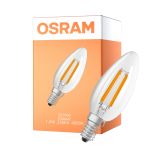 Osram LED Classic E14 Candle Filament Clear 1.2W 255lm - 840 Cool White | Replaces 25W
