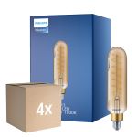Multipack 4x Philips Classic LED E27 Tubular Filament Gold 7W 470lm - 820 Extra Warm White | Replaces 40W