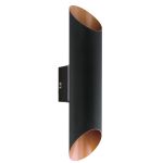 Eglo Wall Light Agolada Outdoor Galvanized Steel Black, Copper 7.4W 660lm - 830 Warm White