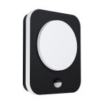 Eglo Wall Light Madriz Aluminium Black 3W 370lm - 830 Warm White | IP44 - Motion Sensor