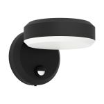 Eglo Wall Light Fornaci Steel Black 3W 320lm - 830 Warm White | IP65 - Motion Sensor
