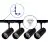 Bright Choice Complete Set 1-Phase Rail L 1 x 1,5 Meter Black | incl. 4x Spot + GU10 2700K 3W Dimmable + End Cap, Power Connector and L -Connector