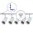 Bright Choice Complete Set 1-Phase Rail L 1 x 1,5 Meter White | incl. 5x Spot + GU10 2700K 3W Dimmable + End Cap, Power Connector and L -Connector