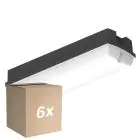 Multipack 6x Ledvance LED Bulkhead Compact Black 8W 840lm - 830 Warm White | 356x115mm - IP65